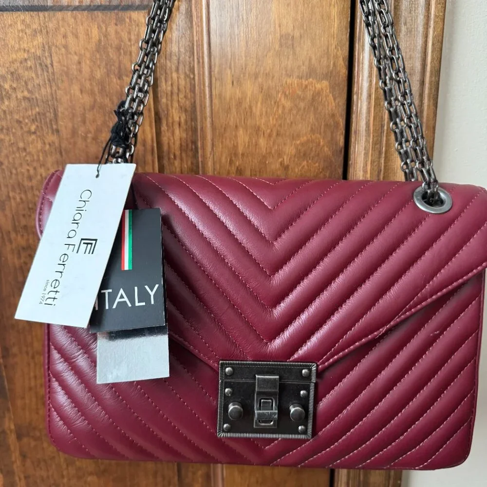 NWT Chiara Ferretti Ruby Leather Shoulder/Crossbody Bag - Picture 2 of 14